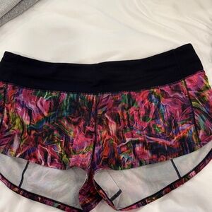 lululemon athletica Black and Multicolor Athletic Shorts 2.5 in Speed ups